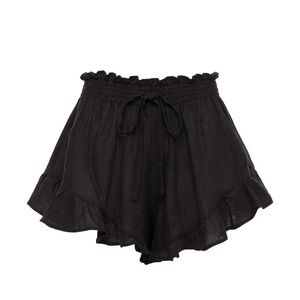 Montce Black Boho Short | High Waist Ruffle Shorts